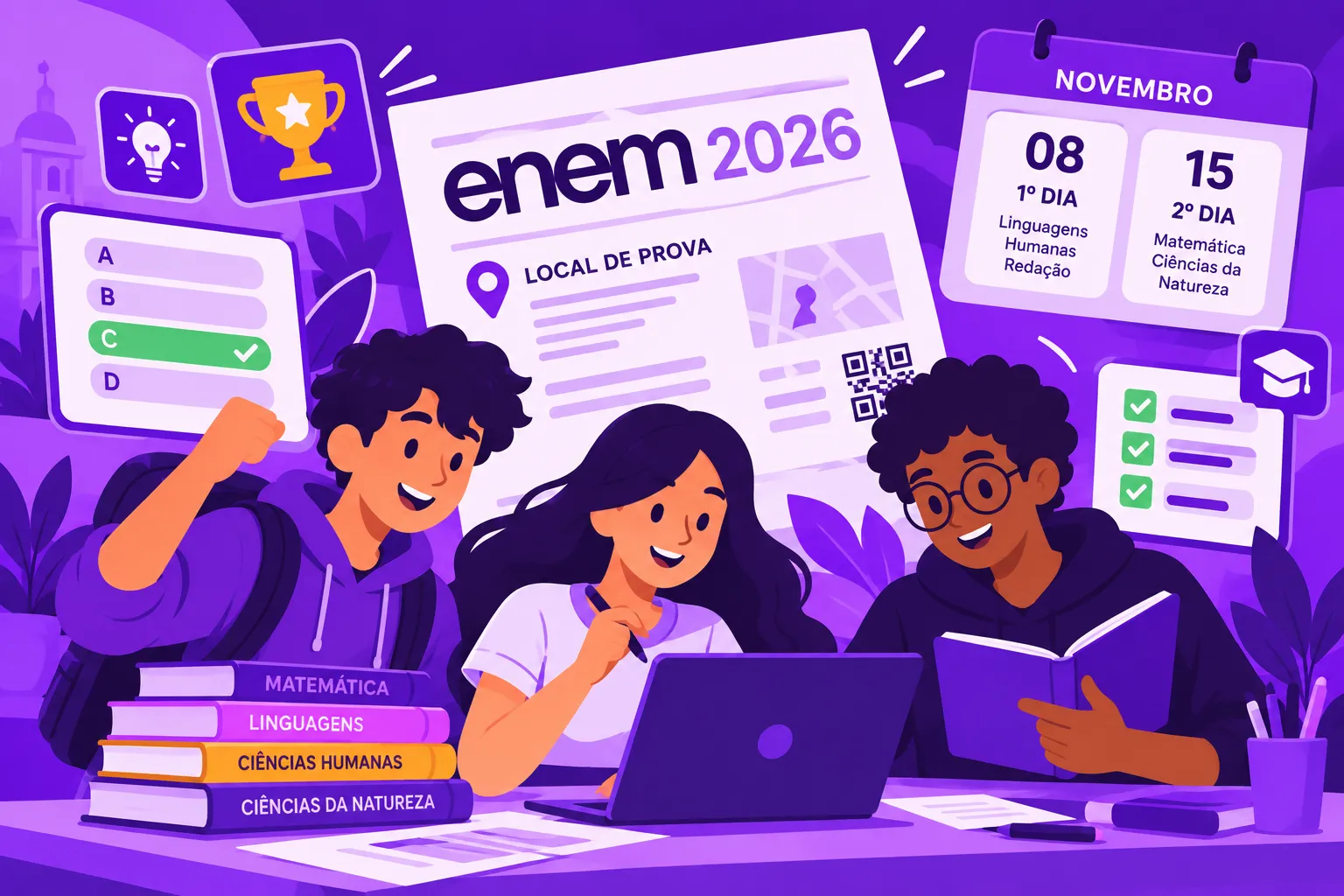 Enem 2026: locais de prova divulgados e 5 atividades de revisão