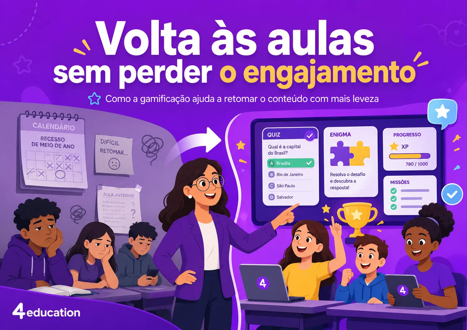 Engajamento na volta às aulas: guia prático de gamificação para professores
